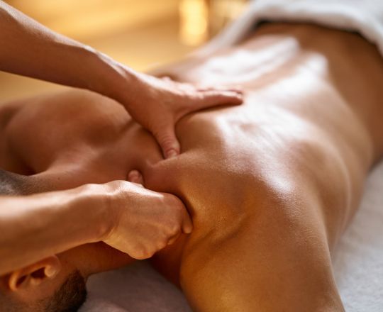 image of man receiveing back massage